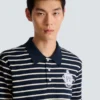 Striped College Emblem polo Striped College Emblem polo