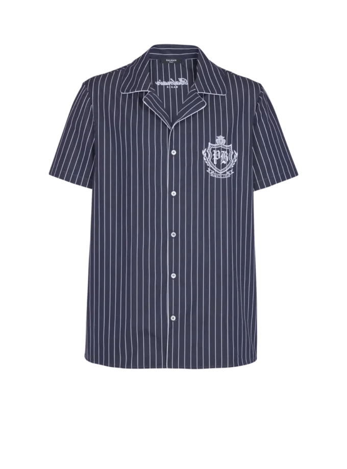 Striped poplin pyjama shirt