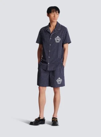 Striped poplin pyjama shirt