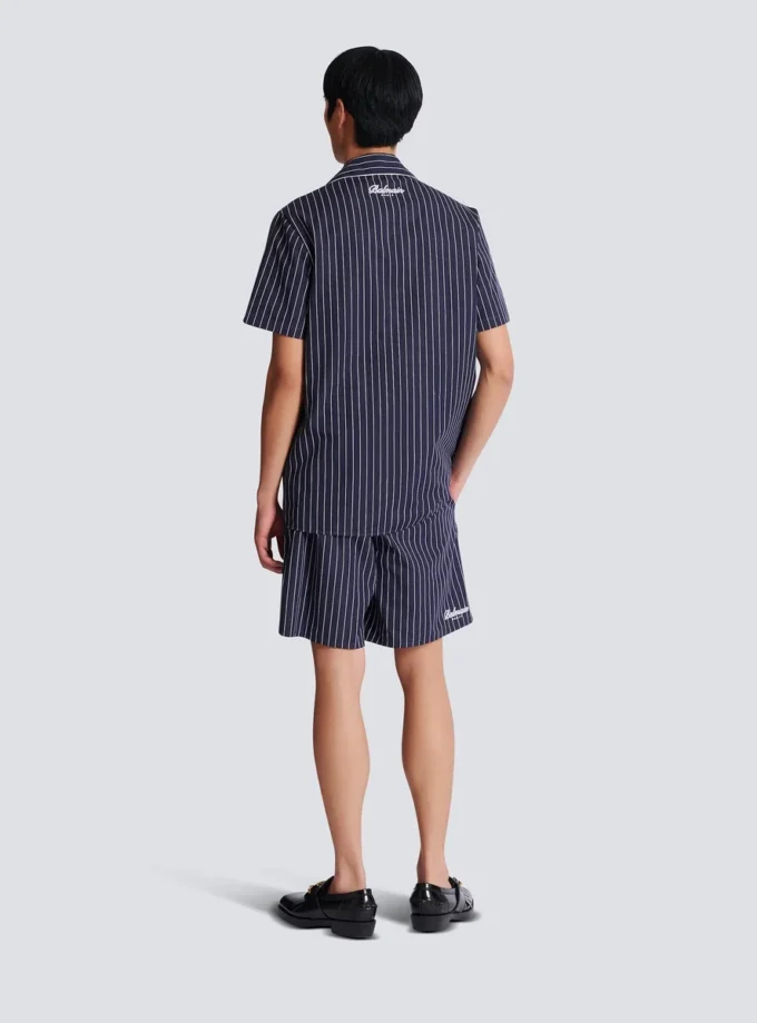 Striped poplin pyjama shirt