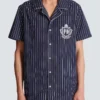 Striped poplin pyjama shirt