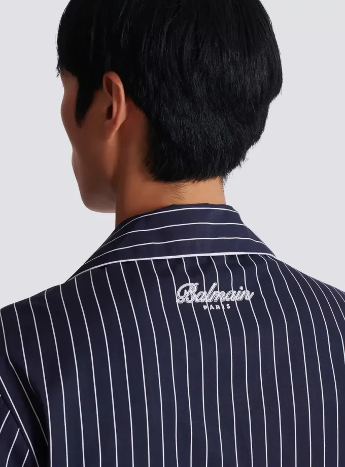 Striped poplin pyjama shirt