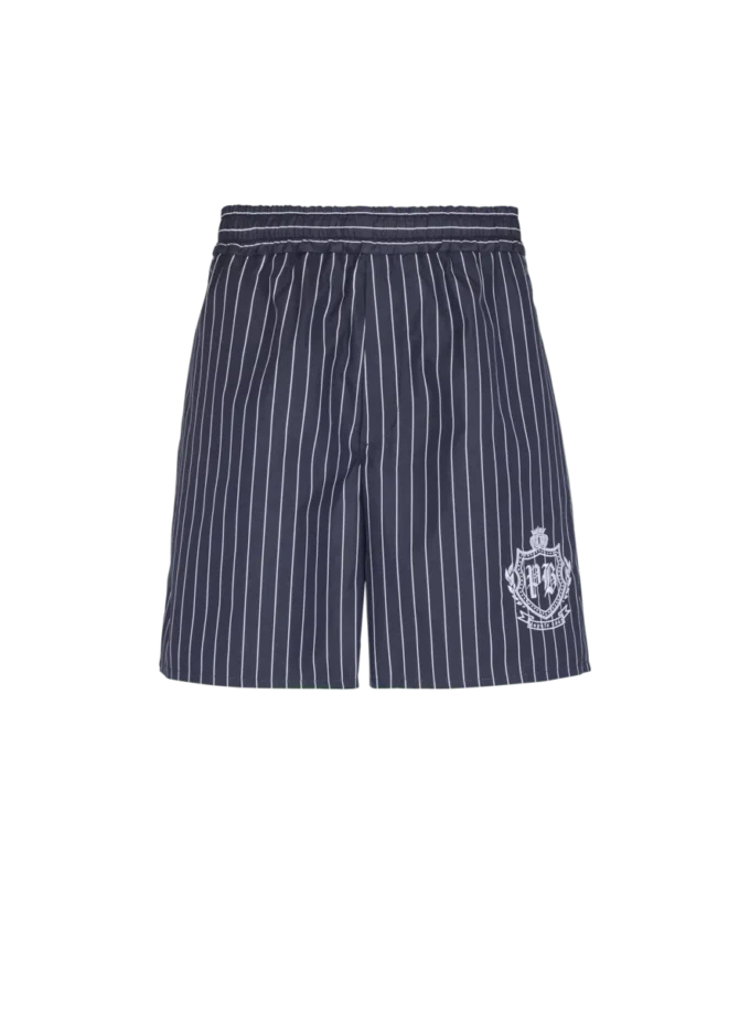 Striped poplin pyjama shorts