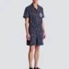 Striped poplin pyjama shorts