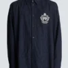 Striped wool College Emblem shirt