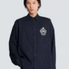 Striped wool College Emblem shirt