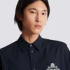 Striped wool College Emblem shirt