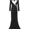 Structured Crepe Long Dress