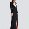 Structured Crepe Long Dress