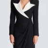Structured Crepe Long Dress