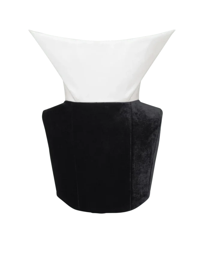 Structured dual fabric strapless dress Structured dual fabric strapless dress