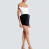 Structured dual fabric strapless dress Structured dual fabric strapless dress