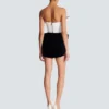 Structured dual fabric strapless dress Structured dual fabric strapless dress