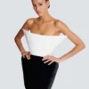 Structured dual fabric strapless dress Structured dual fabric strapless dress
