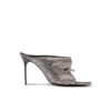 Suede and rhinestone mules with front piercing