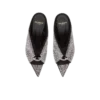 Suede and rhinestone mules with front piercing