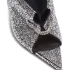 Suede and rhinestone mules with front piercing