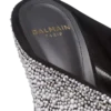 Suede and rhinestone mules with front piercing