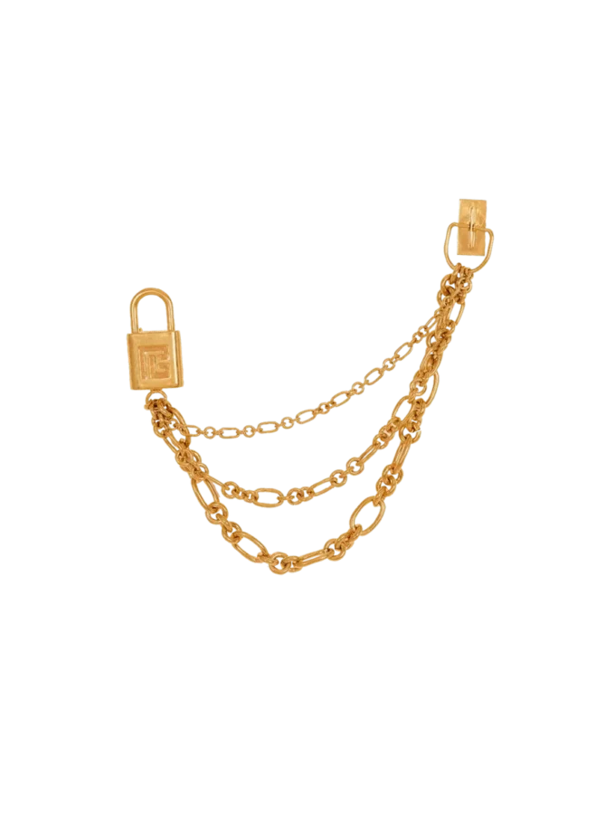Sync brass brooch with chains