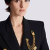 Sync brass brooch with chains