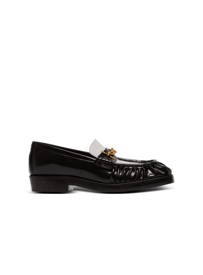 Sync glazed leather loafers