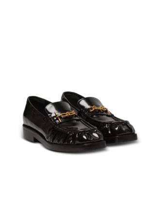 Sync glazed leather loafers