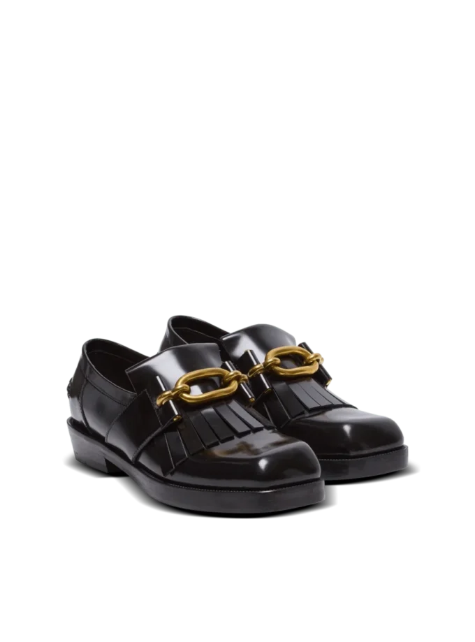 Sync glazed leather loafers