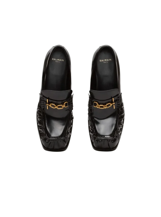 Sync glazed leather loafers