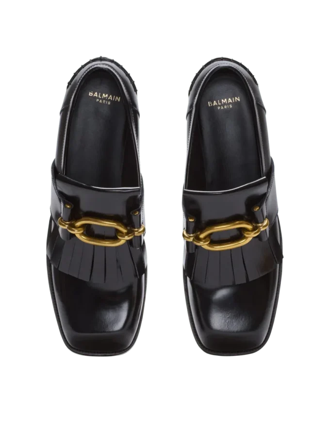 Sync glazed leather loafers