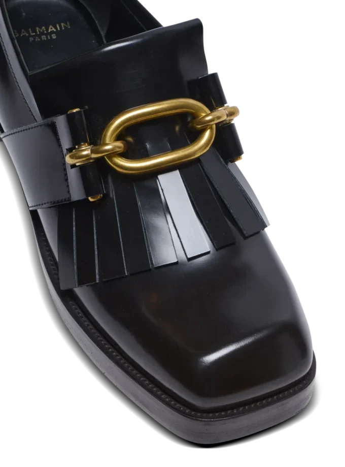 Sync glazed leather loafers