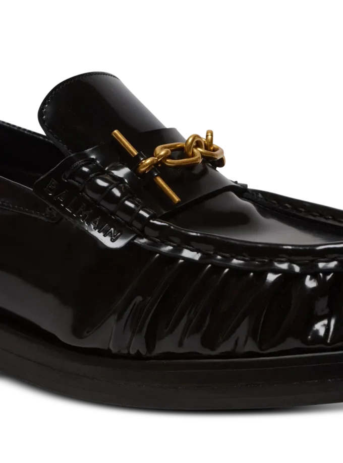 Sync glazed leather loafers