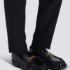 Sync glazed leather loafers