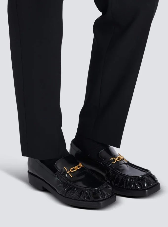 Sync glazed leather loafers