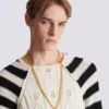 Sync golden brass long necklace