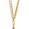 Sync golden brass long necklace