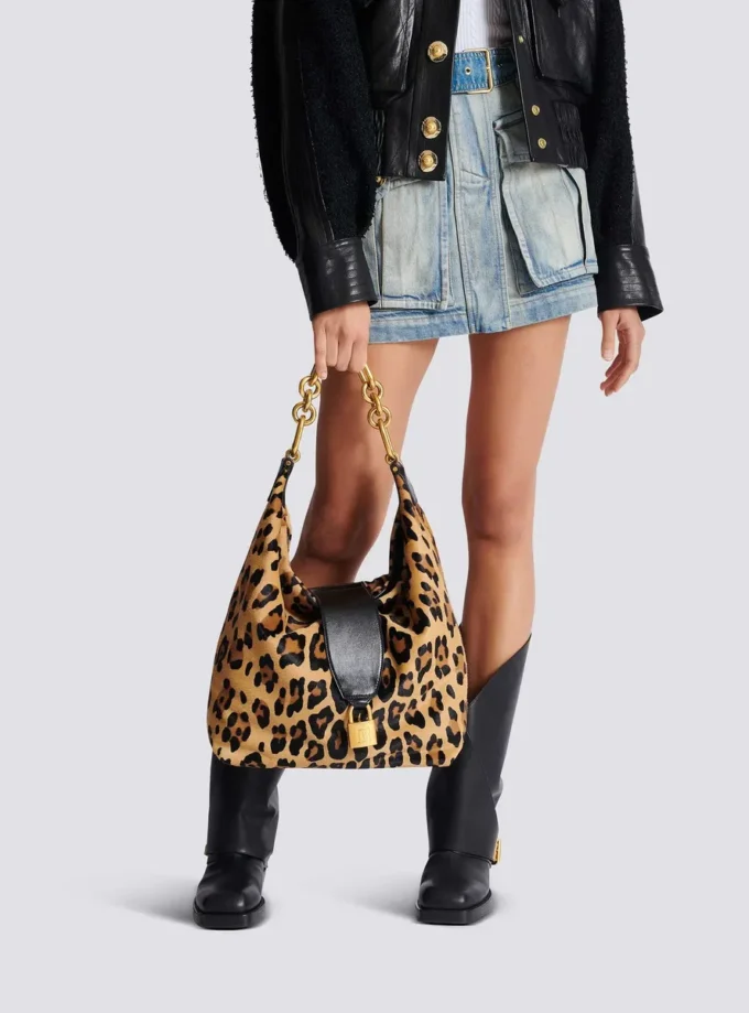Sync Hobo leopard print leather bag