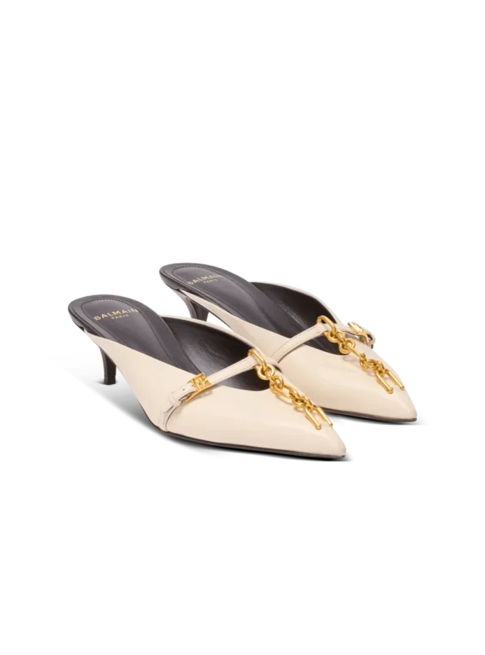 Sync leather mules with pointed toe
