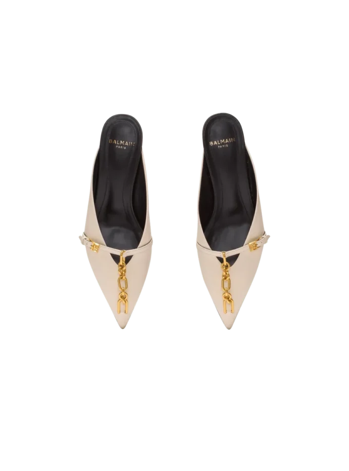 Sync leather mules with pointed toe