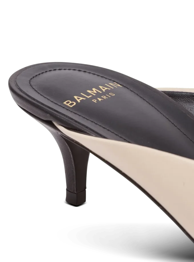 Sync leather mules with pointed toe