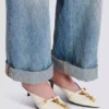 Sync leather mules with pointed toe