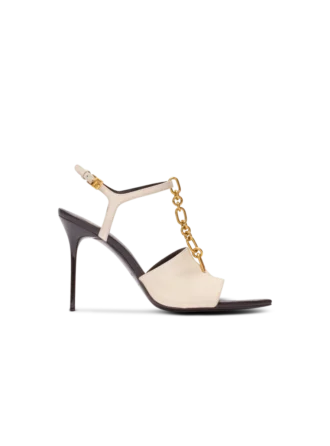 Sync leather sandals with heel