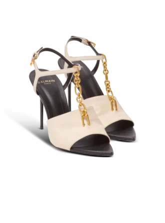 Sync leather sandals with heel