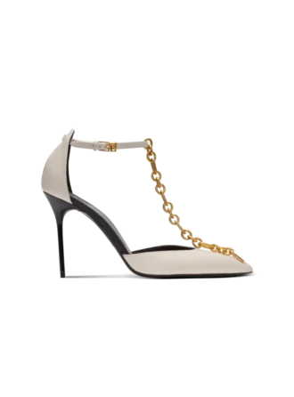 Sync leather stilettos with pointed toe