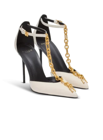 Sync leather stilettos with pointed toe