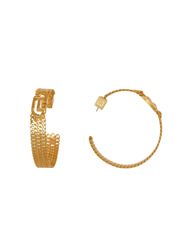 Sync PB brass hoop earrings