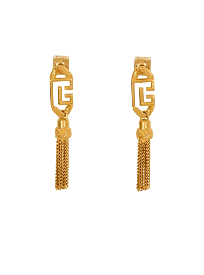 Sync PB pendant brass earrings