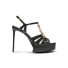 Sync platform sandals in patent lambskin