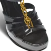 Sync platform sandals in patent lambskin