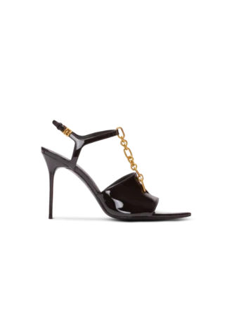 Sync sandals in patent calfskin