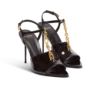 Sync sandals in patent calfskin